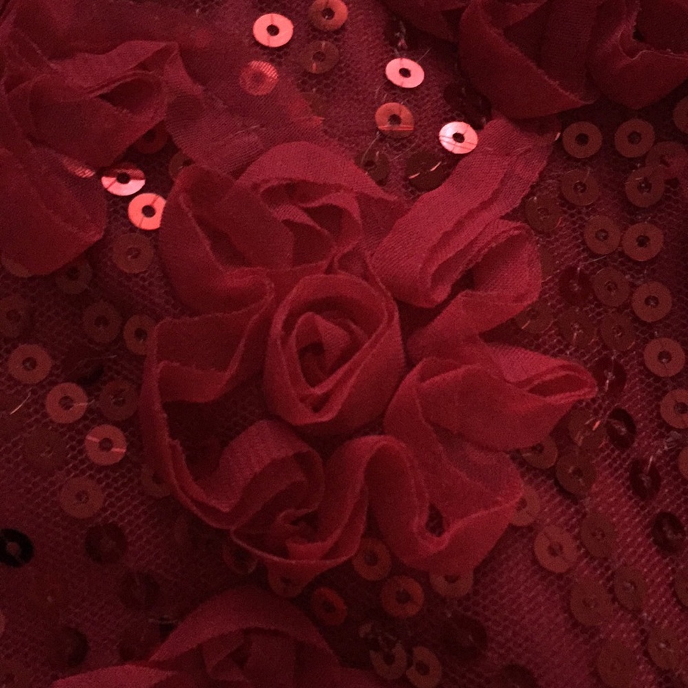 Red Ruffled Girls Formal Dress - Picture 4 of 5